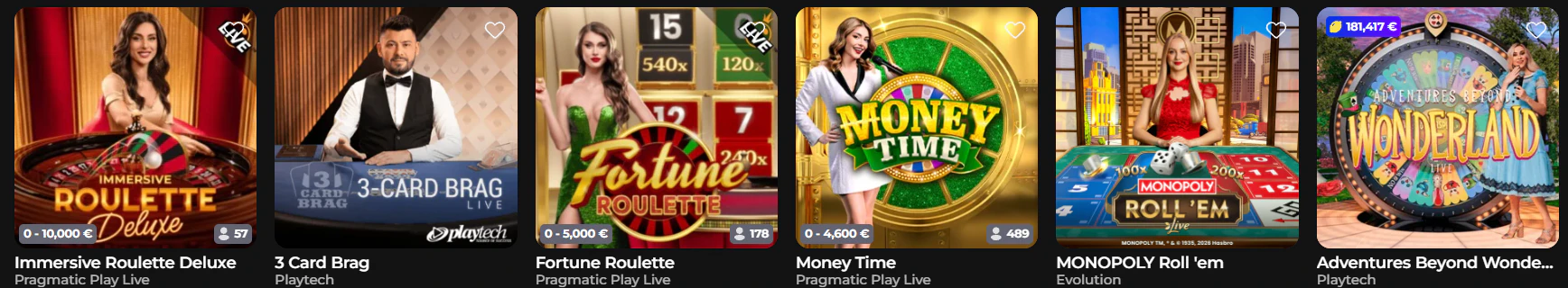 Winaura Casino juegos de casino en vivo con crupieres